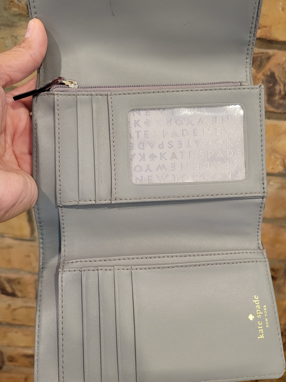 kate spade Gray Pebbled Leather Wallet - Picture 4 of 8